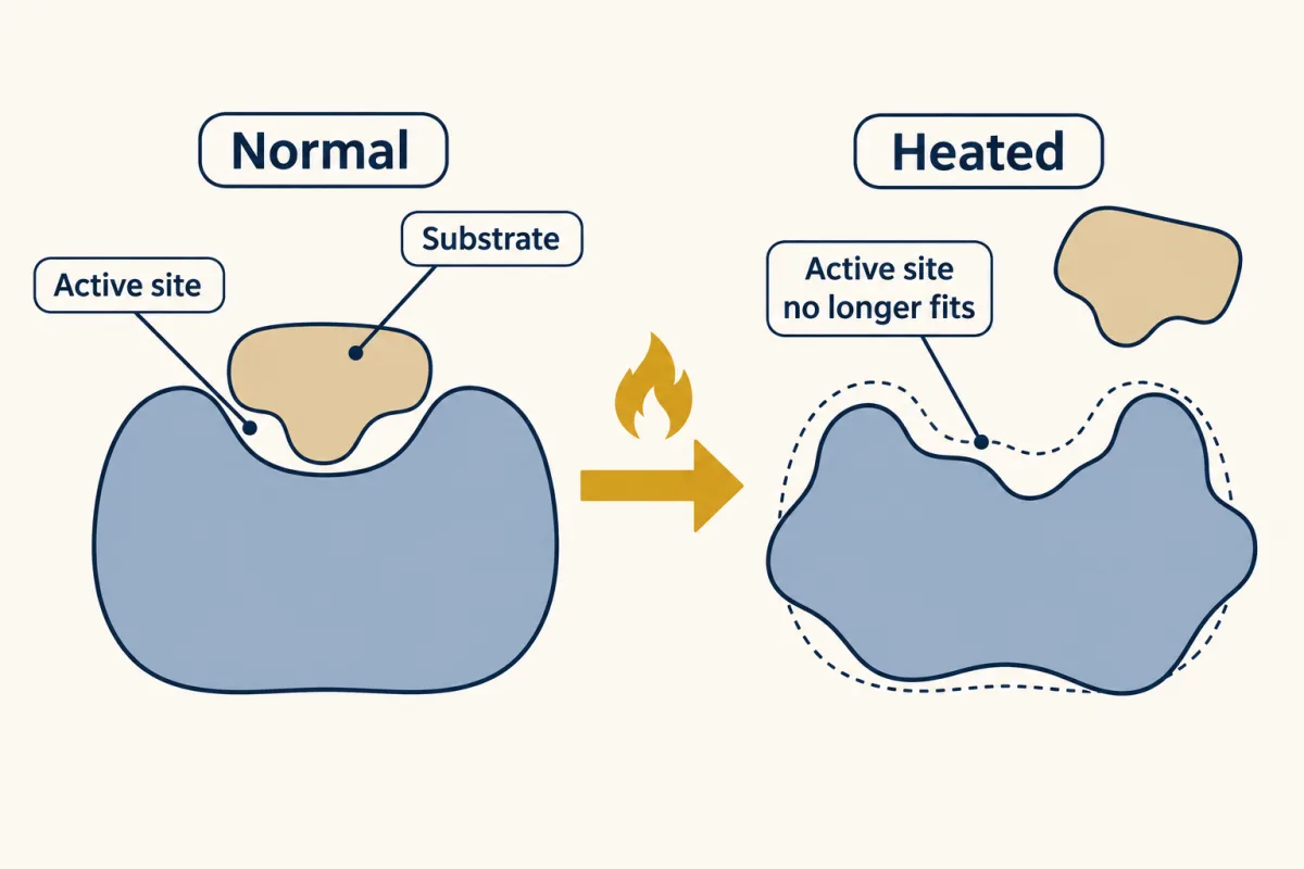 AI-generated illustration: on the left a block with a pocket holding a smaller block; on the right the same block bent out of shape after heat, with the smaller block no longer fitting the pocket.