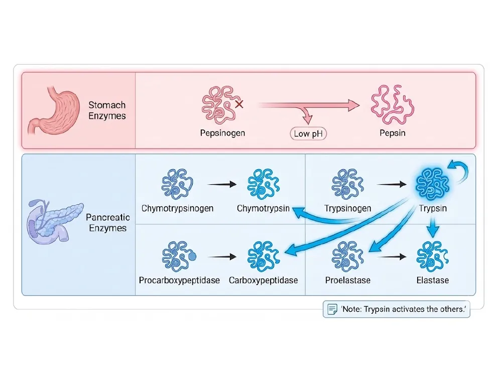 The Zymogen Activation Cascade