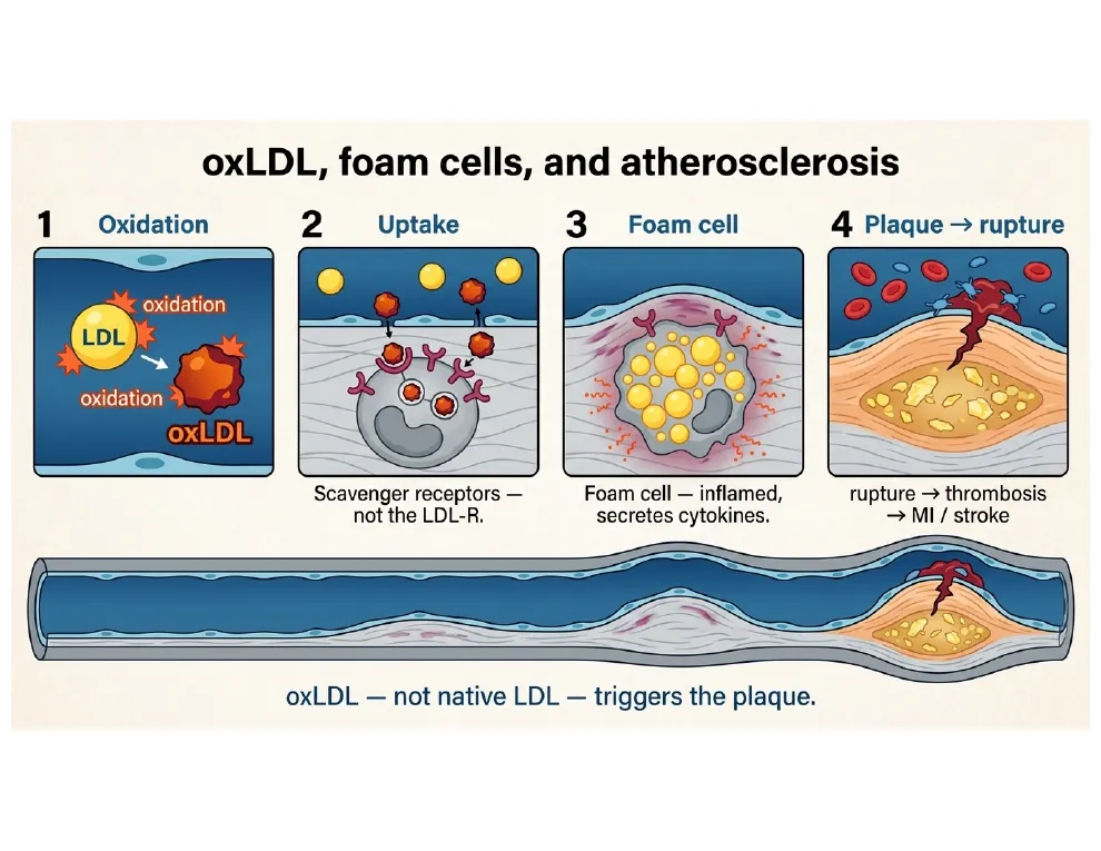 oxLDL, foam cells, atherosclerosis